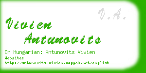 vivien antunovits business card